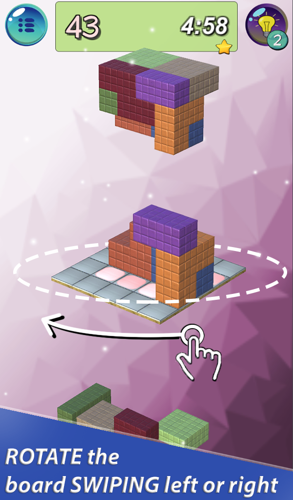 Instructions for the game Blocks 3D Puzzle