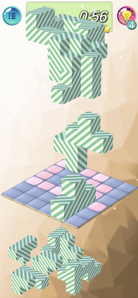 Nivel experto del juego Blocks 3D Puzzle